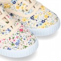 Cotton canvas Bamba shoes with FLOWER design.