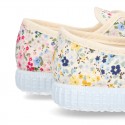 Cotton canvas Bamba shoes with FLOWER design.