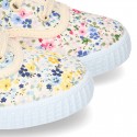 Cotton canvas Bamba shoes with FLOWER design.