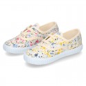 Cotton canvas Bamba shoes with FLOWER design.