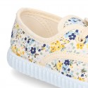 Cotton canvas Bamba shoes with FLOWER design.