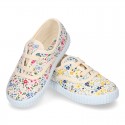 Cotton canvas Bamba shoes with FLOWER design.