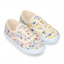 Cotton canvas Bamba shoes with FLOWER design.