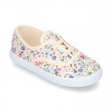 Cotton canvas Bamba shoes with FLOWER design.