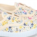 Cotton canvas Bamba shoes with FLOWER design.