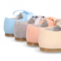 Classic SOFT Suede leather lace-up oxford shoes in pastel colors.