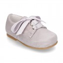 Classic SOFT Suede leather lace-up oxford shoes in pastel colors.