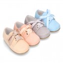 Classic SOFT Suede leather lace-up oxford shoes in pastel colors.