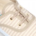 Cotton canvas Bamba shoes with STRIPES design.