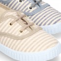 Cotton canvas Bamba shoes with STRIPES design.