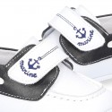 Soft Nappa leather BOAT SHOES with velcro strap for baby.