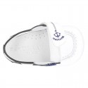 Soft Nappa leather BOAT SHOES with velcro strap for baby.