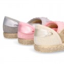 LINEN canvas espadrille shoes dancer style with laces design.