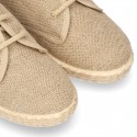 NATURAL LINEN canvas Bamba espadrille type shoes.