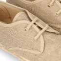 NATURAL LINEN canvas Bamba espadrille type shoes.