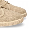 NATURAL LINEN canvas Bamba espadrille type shoes.