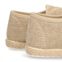 NATURAL LINEN canvas Bamba espadrille type shoes.