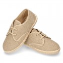 NATURAL LINEN canvas Bamba espadrille type shoes.