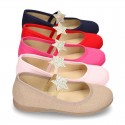 Special dress cotton canvas Ballet flat shoes with STAR design.