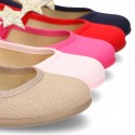 Special dress cotton canvas Ballet flat shoes with STAR design.