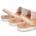 New Soft leather Menorquina Sandal shoes with rear strap and STAR design.