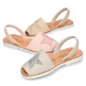 New Soft leather Menorquina Sandal shoes with rear strap and STAR design.