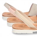 New Soft leather Menorquina Sandal shoes with rear strap and STAR design.