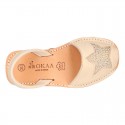 New Soft leather Menorquina Sandal shoes with rear strap and STAR design.