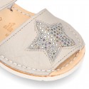 Menorquina sandals with STAR design and hook and loop strap.