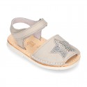 Menorquina sandals with STAR design and hook and loop strap.