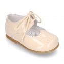 Little Mary jane shoes angel style in patent leather in pastel colors.