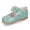 Little Mary jane shoes angel style in patent leather in pastel colors.