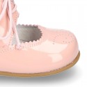 Little Mary jane shoes angel style in patent leather in pastel colors.