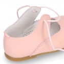 Little Mary jane shoes angel style in patent leather in pastel colors.