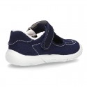 New combined sandal shoes BOAT SHOES style with velcro strap, toe cap and counter.