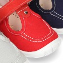 New combined sandal shoes BOAT SHOES style with velcro strap, toe cap and counter.