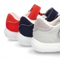 New combined sandal shoes BOAT SHOES style with velcro strap, toe cap and counter.