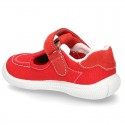 New combined sandal shoes BOAT SHOES style with velcro strap, toe cap and counter.