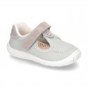 New combined sandal shoes BOAT SHOES style with velcro strap, toe cap and counter.