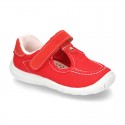 New combined sandal shoes BOAT SHOES style with velcro strap, toe cap and counter.