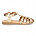 Cowhide leather sandal shoes jelly type design.