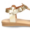 Cowhide leather sandal shoes jelly type design.