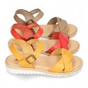 New Cowhide leather Braided sandal shoes for toddler girls.