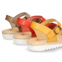 New Cowhide leather Braided sandal shoes for toddler girls.