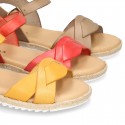 New Cowhide leather Braided sandal shoes for toddler girls.