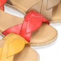 New Cowhide leather Braided sandal shoes for toddler girls.