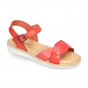 New Cowhide leather Braided sandal shoes for toddler girls.