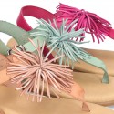 New Cowhide leather sandal shoes with POMPON design for toddler girls.