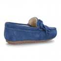 Suede leather Moccasin shoes with FRINGED design.