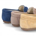 Suede leather Moccasin shoes with FRINGED design.